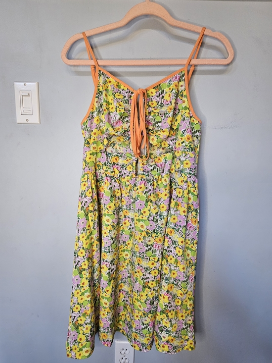 SHEIN Dresses & Skirts - NWT SHEIN SXY Floral Tie-Front Mini Dress M Yellow Boho Summer